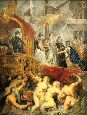 reproductie The disembarkation at Marseilles van Peter Paul Rubens